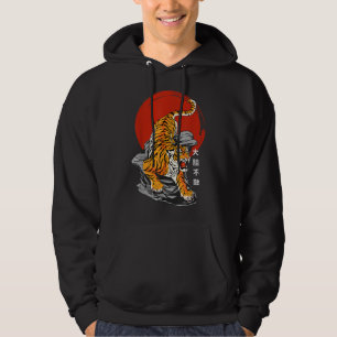 Veste À Capuche Tigre sans peur et soleil levant - Art japonais &