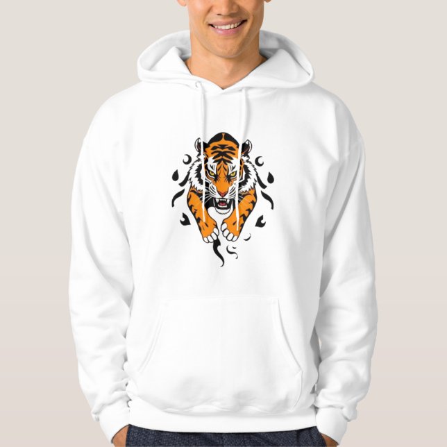 Veste À Capuche Tigre tribal (Devant)
