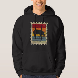 Veste À Capuche Timbre-Poste Avec Un Cochon De Soleil Couchant 1