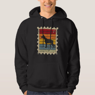 Veste À Capuche Timbre-poste avec un Dobermann au coucher du solei