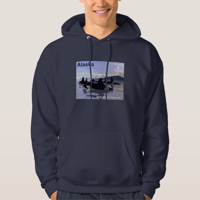 Veste À Capuche Timbres des épaulards d'Alaska (Devant)