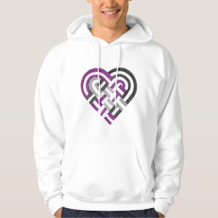 Veste À Capuche Tissé Coeur Ace Asexuel Fierté Drapeau Violet Gris