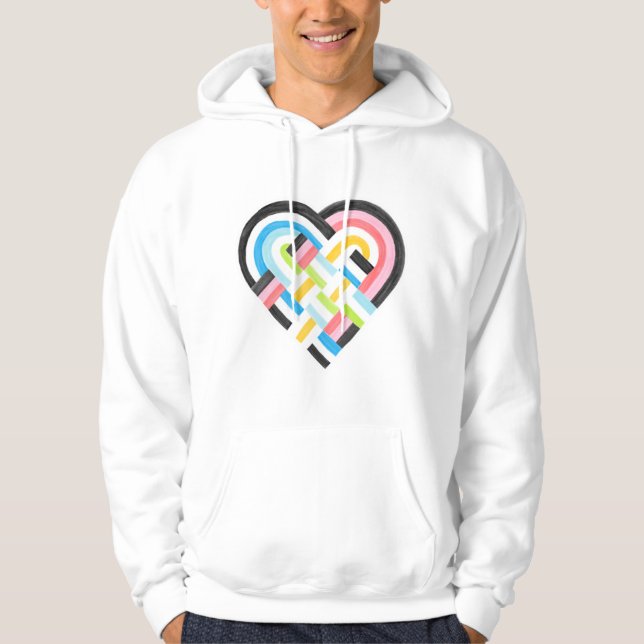 Veste À Capuche Tissé Coeur Queer Pride Drapeau Bright Tropical (Devant)