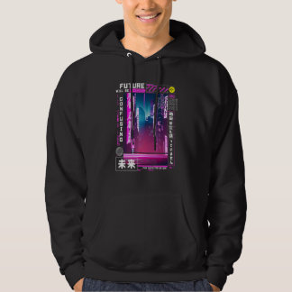 Veste À Capuche Tokyo cyberpunk vaporwave dans les vidéos rétro ja