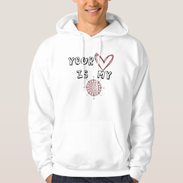 Veste À Capuche Ton coeur est mon boussole (Devant)