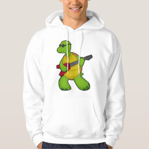 Veste À Capuche Tortue à la musique avec guitare et lunettes de so