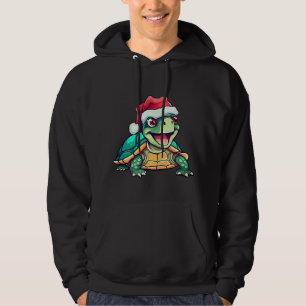 Veste À Capuche Tortue de Noël mignonne avec chapeau de Père Noël