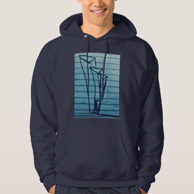 VESTE À CAPUCHE TOURS BLEUES PERDUES (Devant)