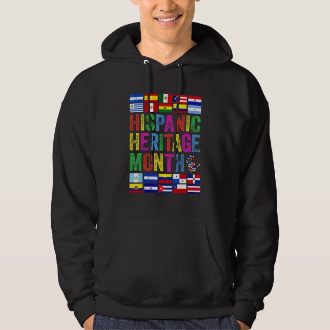 Veste À Capuche Tous les drapeaux d'Amérique latine Latino Hispani (Devant)