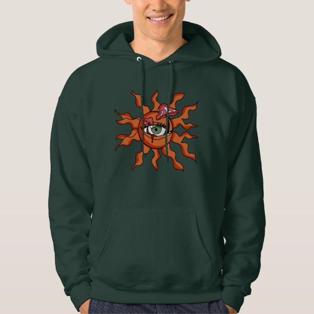 Veste À Capuche Tous les rayons de champignons du soleil (Devant)