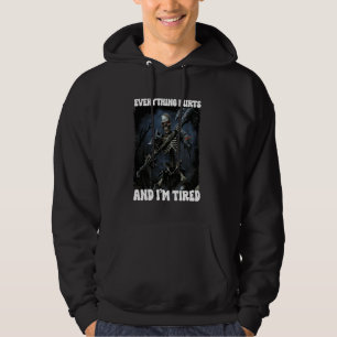 Veste À Capuche Tout Fait Mal Et Fatigué Cringe Squelette 3