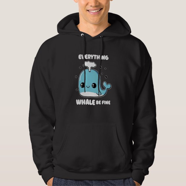 Veste À Capuche Tout ira bien mignon baleine (Devant)