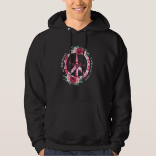 Veste À Capuche Tout Le Monde Imagine Vivre En Paix Floral Dai