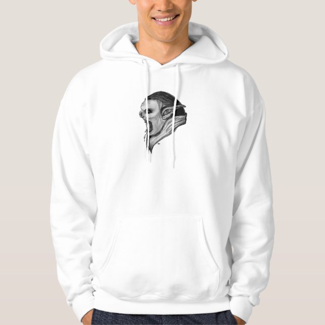 Veste À Capuche Tracer le design noir et blanc (Devant)