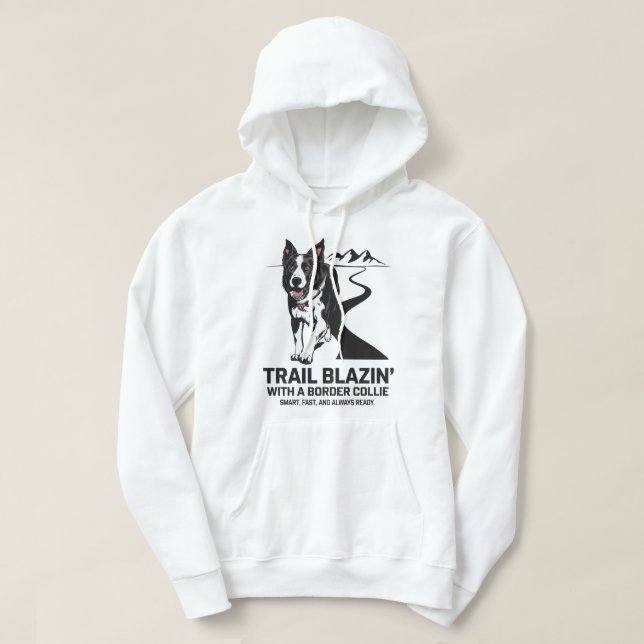 Veste À Capuche Trail Blazin'Border Collie Design d'aventure (Design devant)