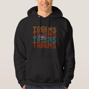 Veste À Capuche Trains vintages Retro Texte Moteur à vapeur Locomo