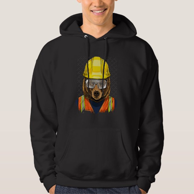 Veste À Capuche Travailleur de la construction Ours brun grizzly M (Devant)
