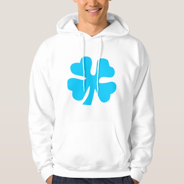 Veste À Capuche Trèfle à quatre feuilles - Bleu ciel (Devant)