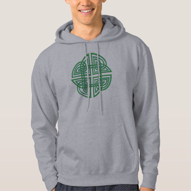 Veste À Capuche Trèfle de feuille du Celtic quatre dans Knotwork (Devant)