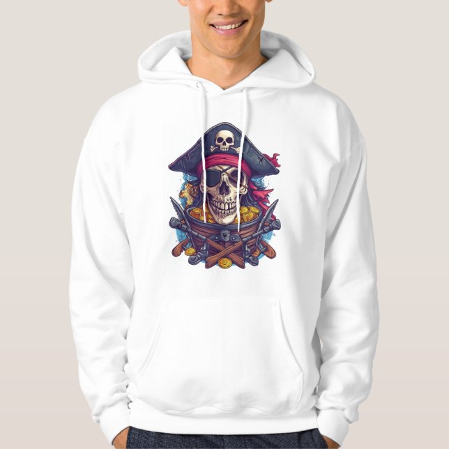 Veste À Capuche Trésor de crâne de pirate (Devant)