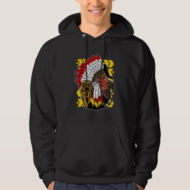 Veste À Capuche Tribu autochtone Amérindien Chef (Devant)