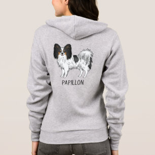 Veste À Capuche Tricolore Papillon Cartogramme Chien Avec Texte Pe
