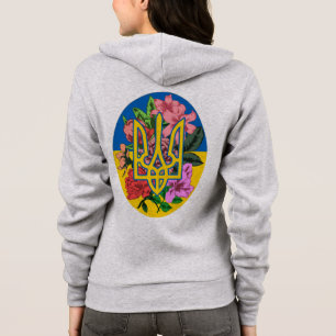 Veste À Capuche Trident ukrainien et drapeau de l'Ukraine avec des