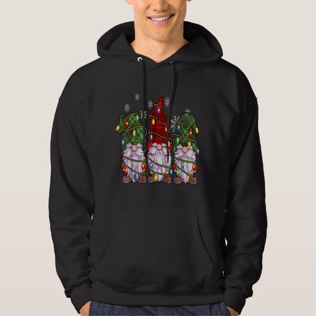 Veste À Capuche Trois Buffles Gnomes Plaid Red Christmas (Devant)