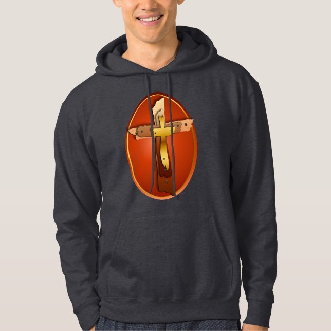 Veste À Capuche Trois chemises rocailleuses d'ovale de croix (Devant)