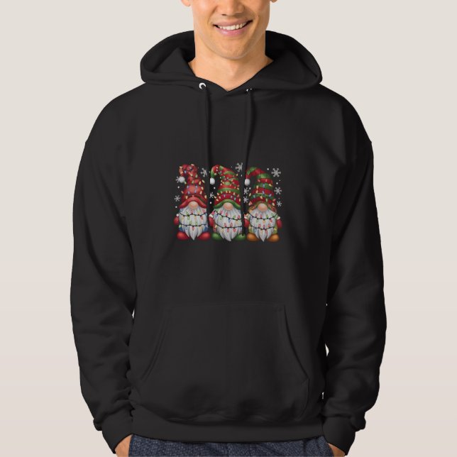 Veste À Capuche Trois Gnomes Carreaux Buffalo Rouge Noël (Devant)