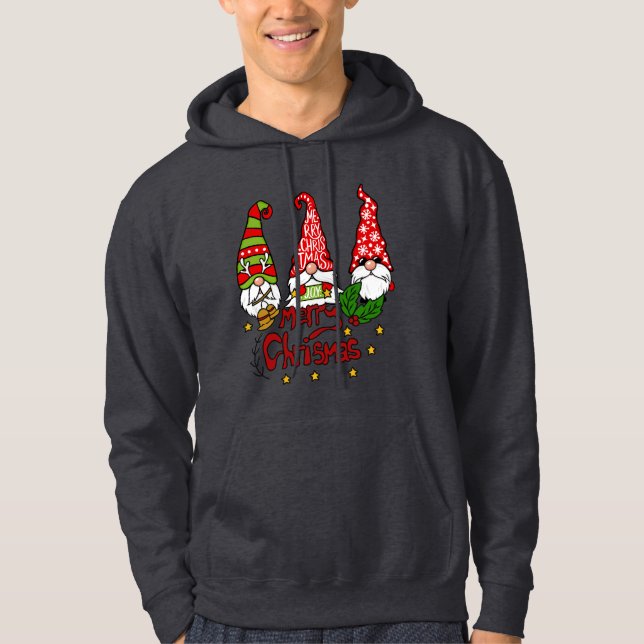 Veste À Capuche Trois Gnomes de Noël  (Devant)