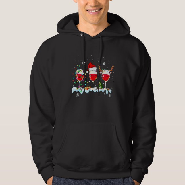 Veste À Capuche Trois Vins Vitrages Noël Chapeau Vin Noël Noël (Devant)