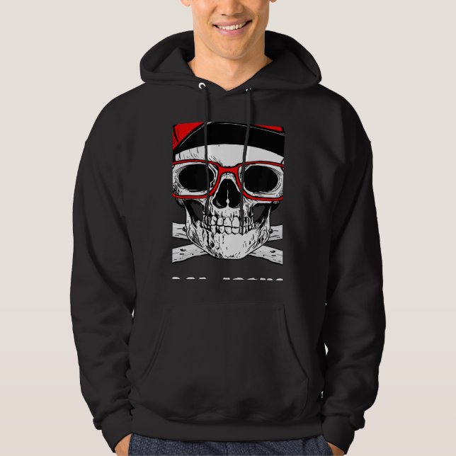 Veste À Capuche Trop Cool Pour L'école Retour Au Skeleton Squelett (Devant)