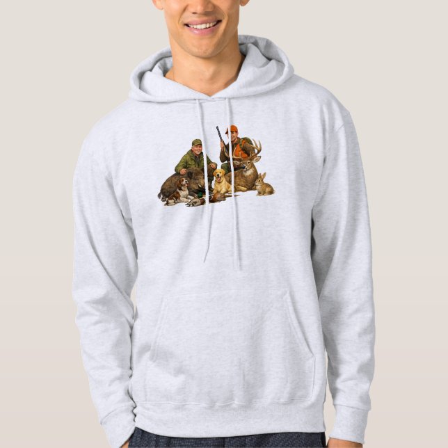 Veste À Capuche Trophées de chasse avec chiens cadeau pour chasseu (Devant)