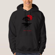 Trouvez votre pull à capuche arbre soleil rouge de