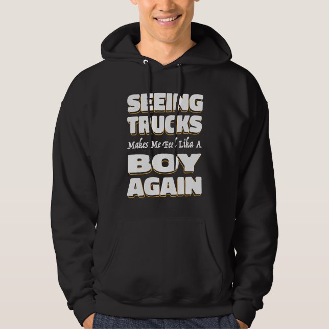 Veste À Capuche Truck Driver Boy Trucking Big Rig  Old Man Trucker (Devant)