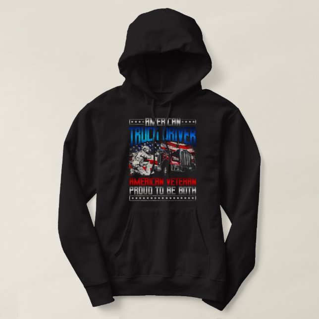 Veste À Capuche Trucker Cadeaux Vétéran patriotique Véritable Drap (Design devant)