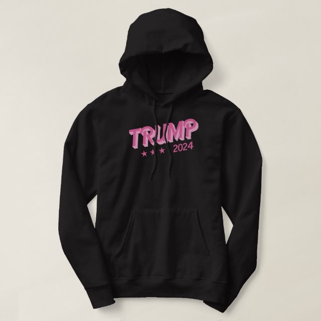 Veste À Capuche Trump 2024 Drôle Donald Trump Lettres de bulle ros (Design devant)