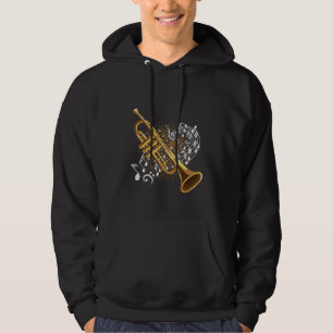 Veste À Capuche Trumpet Player Musical Notes Jazz Music Art
