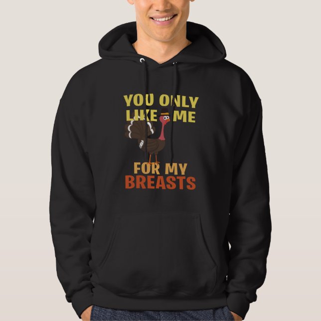 Veste À Capuche Tu m'aimes seulement à cause de mes seins (Devant)