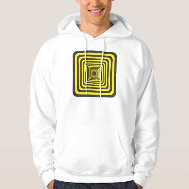 Veste À Capuche Tunnel sur fond noir et jaune (Devant)