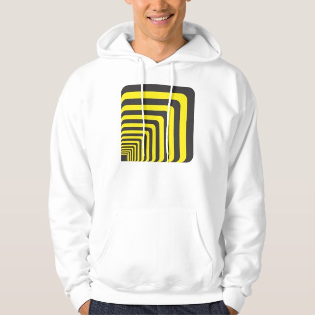 Veste À Capuche Tunnel sur noir et jaune - perspective (Devant)