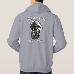 Veste À Capuche Tuyau à fumer crâne de capitaine de mer barbu pers