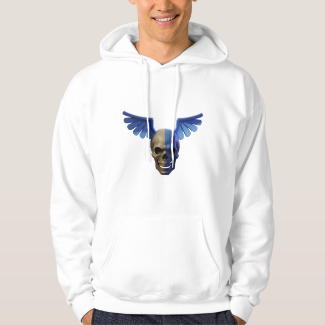 Veste À Capuche Two-Toned Skull with Blue Stylized Wings (Devant)
