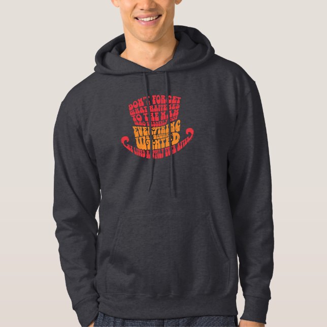 Veste À Capuche Typographie Casquette de Willy Wonka (Devant)