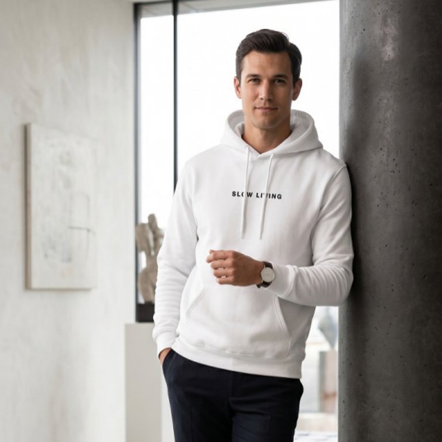 Veste À Capuche Typographie conviviale pour une vie slow Minimalis (Créateur téléchargé)