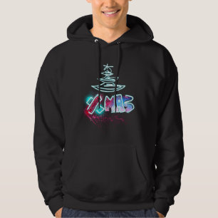 Veste À Capuche Typographie de l'arbre de parties scintillant bleu