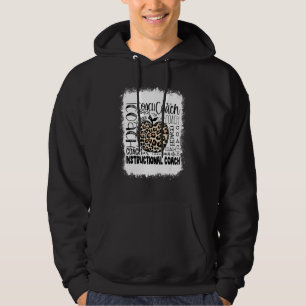 Veste À Capuche Typographie de l'entraîneur instructeur Leopard bl