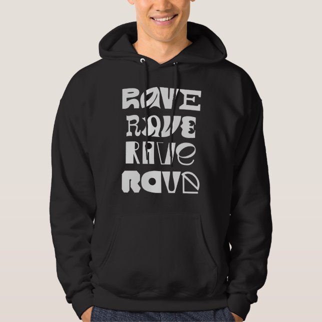 Veste À Capuche Typographie Rave (Devant)