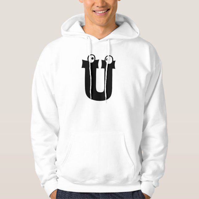 Veste À Capuche U, lettre aux yeux (Devant)